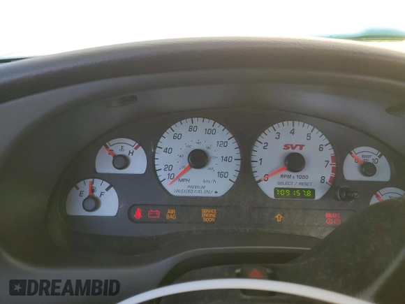 2003 Ford Mustang SVT Cobra with VIN 1FAFP48Y83F372748, listed as a Copart auction lot 87233364 with 109,157 mi miles and Salvage Title. Bid and sale history available at carsss.com. Image 9.