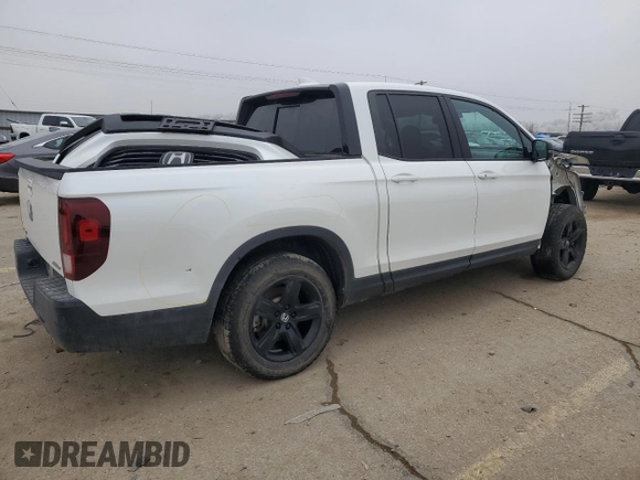 2022 Honda Ridgeline Black Edition with VIN 5FPYK3F84NB025222, listed as a Copart auction lot 83530384 with 43,420 mi miles and Salvage title. Bid and sale history available at DreamBid. Image 3.