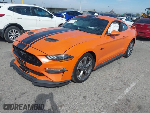 2021 Ford Mustang GT with VIN 1FA6P8CF5M5114482, listed as a IAAI auction lot 41613528 with 63,216 mi miles. Bid and sale history available at carsss.com. Image 17.