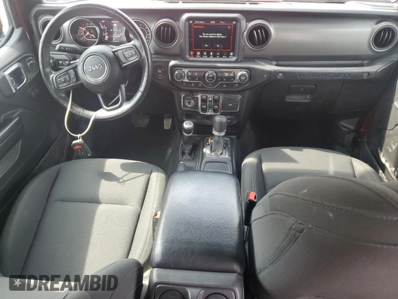 2021 Jeep Wrangler Unlimited Sport S with VIN 1C4HJXDGXMW785601, listed as a Copart auction lot 57342445 with 57,147 mi miles and Salvage title. Bid and sale history available at DreamBid. Image 8.