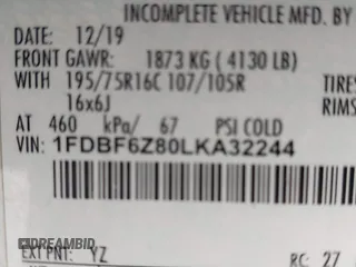 2020 Ford Transit с VIN 1FDBF6Z80LKA32244, выставлен на аукционе IAAI как лот 42362032 с пробегом 139 424 миль миль и . История ставок и продаж доступна на DreamBid. Изображение 9.
