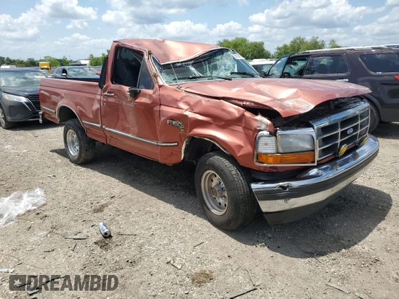 1995 Ford F-150 z VIN 1FTEF15H4SLB41602, wystawiony jako Copart lot #56128135 z przebiegiem Nie podano mil oraz Szkoda całkowita • Salvage title. Historia ofert i sprzedaży dostępna na DreamBid. Obrazek 4.