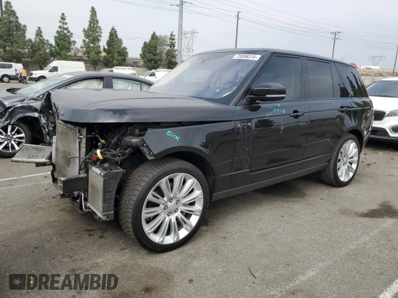 2020 Land Rover Range Rover with VIN SALGR2SU3LA589326, listed as a Copart auction lot 75936514 with 56,079 mi miles and Salvage title. Bid and sale history available at DreamBid. Image 1.