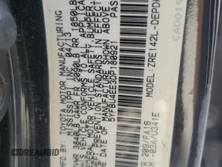 2013 Toyota Corolla L with VIN 5YFBU4EE3DP180921, listed as a Copart auction lot 53727425 with 110,478 mi miles and Salvage Title. Bid and sale history available at DreamBid. Image 14.