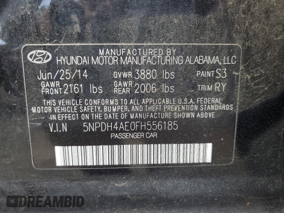 2015 Hyundai Elantra SE z VIN 5NPDH4AE0FH556185, wystawiony jako Copart lot #55722115 z przebiegiem 131 798 mil mil oraz Szkody całkowita. Historia ofert i sprzedaży dostępna na DreamBid. Obrazek 12.