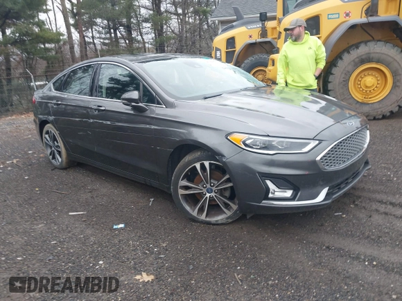 2019 Ford Fusion Titanium with VIN 3FA6P0D93KR124299, listed as a IAAI auction lot 40182478 with 73,408 mi miles. Bid and sale history available at carsss.com. Image 1.