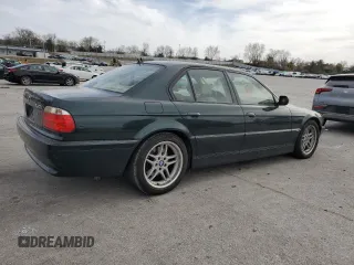 2001 BMW 7 Series 740iA with VIN WBAGG83401DN86357, listed as a Copart auction lot 49689955 with 0 mi miles and Salvage Title. Bid and sale history available at carsss.com. Image 3.