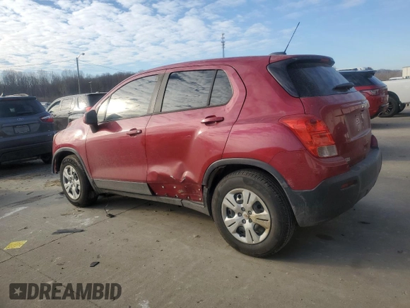 2015 Chevrolet Trax LS with VIN KL7CJKSB8FB228956, listed as a Copart auction lot 47347065 with 129,689 mi miles and Salvage Title. Bid and sale history available at carsss.com. Image 2.