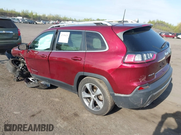 2019 Jeep Cherokee Limited with VIN 1C4PJMDN0KD299607, listed as a IAAI auction lot 42158424 with 80,014 mi miles and . Bid and sale history available at DreamBid. Image 3.