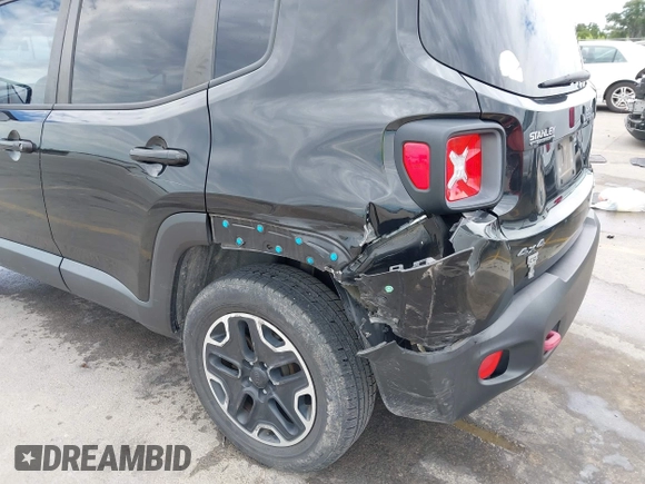 2016 Jeep Renegade Trailhawk with VIN ZACCJBCT2GPD27483, listed as a IAAI auction lot 42818326 with 123,039 mi miles and . Bid and sale history available at DreamBid. Image 6.