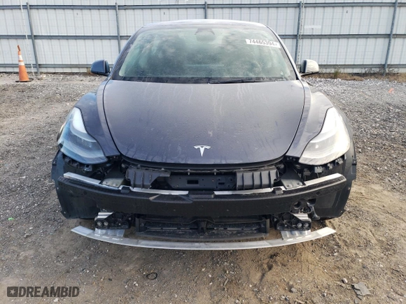 2023 Tesla Model 3 with VIN 5YJ3E1EA5PF408107, listed as a Copart auction lot 74465394 with 48,142 mi miles and Salvage Title. Bid and sale history available at carsss.com. Image 5.