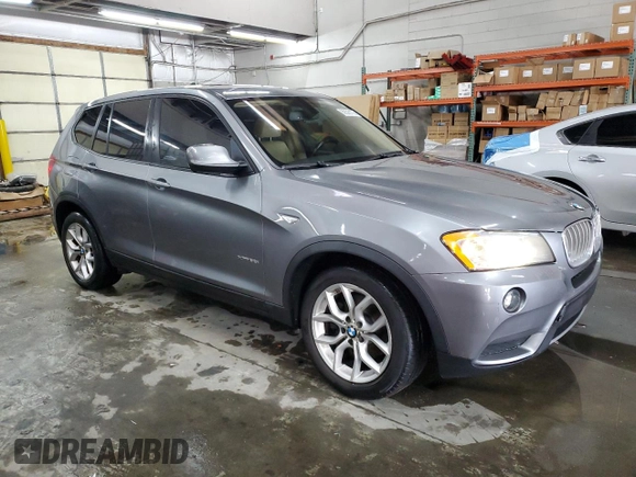 2013 BMW X3 xDrive35i with VIN 5UXWX7C54DL982186, listed as a Copart auction lot 89326175 with 136,622 mi miles and Salvage Title. Bid and sale history available at DreamBid. Image 4.
