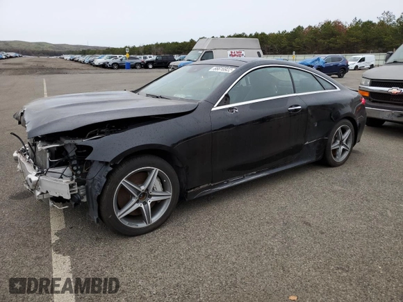 2018 Mercedes-Benz E-Class E 400 with VIN WDD1J6GBXJF018618, listed as a Copart auction lot 82824753 with 34,405 mi miles and Non Repairable. Bid and sale history available at carsss.com. Image 1.