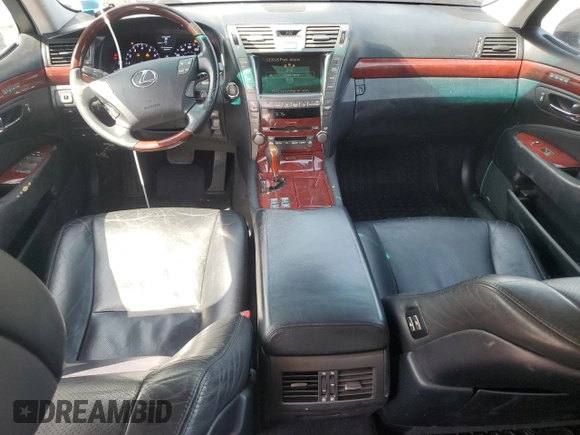 2009 Lexus LS 460 with VIN JTHCL46F695002146, listed as a Copart auction lot 53454775 with Not Provided miles and Salvage Title. Bid and sale history available at DreamBid. Image 8.