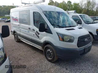 2015 Ford Transit Cargo with VIN 1FTNE2CM7FKA78466, listed as a IAAI auction lot 42074455 with 214,797 mi miles. Bid and sale history available at carsss.com. Image 1.
