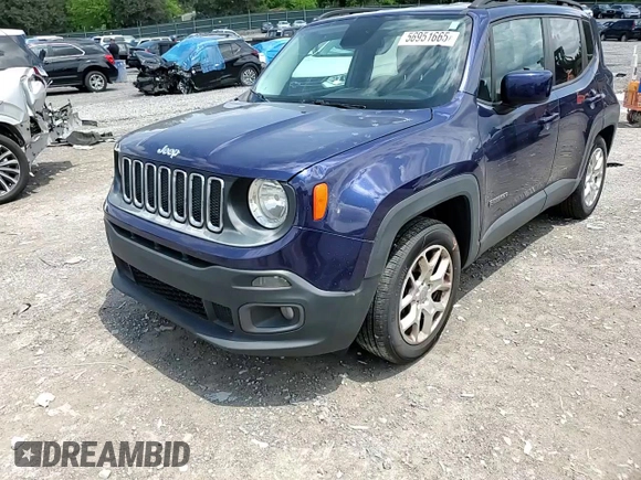 2017 Jeep Renegade Latitude with VIN ZACCJABB7HPE45338, listed as a Copart auction lot 56951665 with 168,286 mi miles and Salvage title. Bid and sale history available at DreamBid. Image 15.