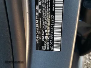 2019 Mercedes-Benz E-Class AMG E 53 with VIN WDDZF6BBXKA612832, listed as a Copart auction lot 72825784 with 42,980 mi miles and Salvage Title. Bid and sale history available at carsss.com. Image 14.
