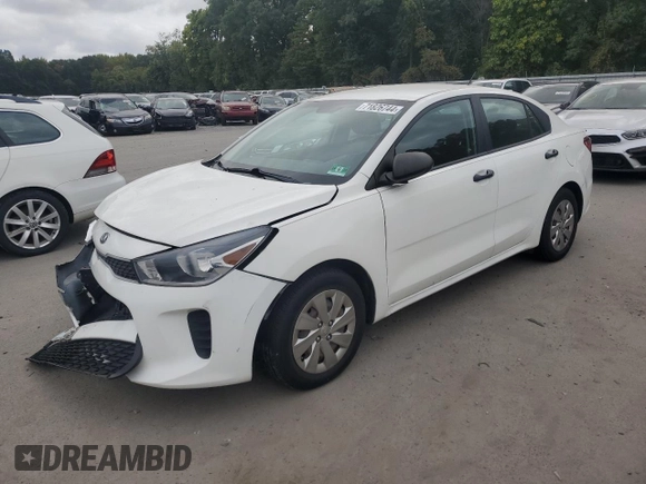 2018 Kia Rio LX with VIN 3KPA24ABXJE071527, listed as a Copart auction lot 71826744 with 47,584 mi miles and Salvage Title. Bid and sale history available at DreamBid. Image 1.