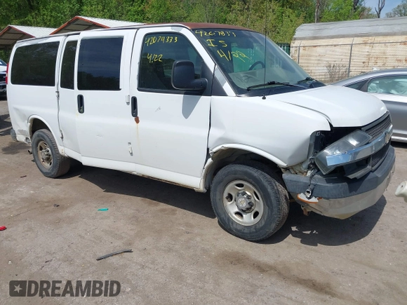 2005 Chevrolet Express Passenger with VIN 1GAHG35U051181753, listed as a IAAI auction lot 42074333 with 335,090 mi miles and . Bid and sale history available at DreamBid. Image 1.