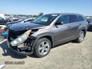 2014 Toyota Highlander Limited with VIN 5TDDCRFH4ES006897, listed as a Copart auction lot 55127885 with 89,375 mi miles and Salvage title. Bid and sale history available at DreamBid. Image 1.