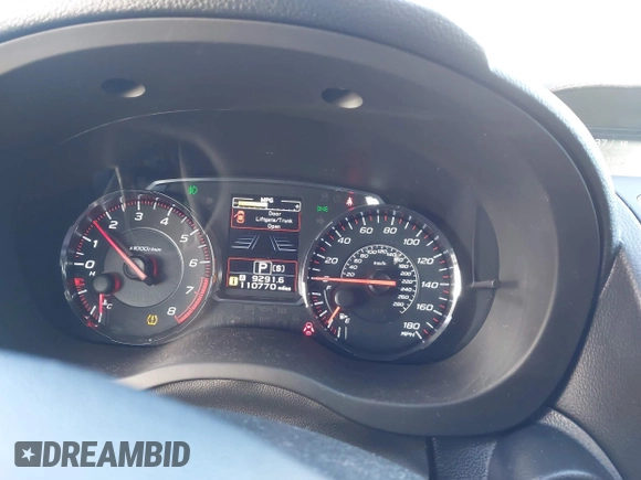 2018 Subaru WRX Limited with VIN JF1VA1L61J8821738, listed as a IAAI auction lot 41353087 with 110,770 mi miles. Bid and sale history available at carsss.com. Image 7.