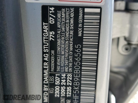 2014 Mercedes-Benz E-Class E 350 Sport with VIN WDDHF5KB9EB056565, listed as a Copart auction lot 51972355 with 90,306 mi miles and Salvage Title. Bid and sale history available at carsss.com. Image 14.