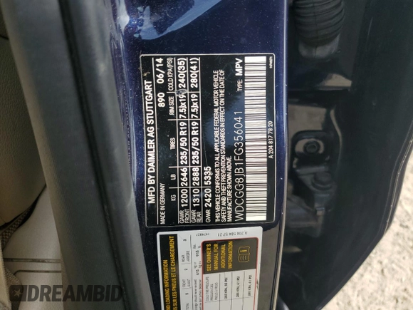 2015 Mercedes-Benz GLK 350 with VIN WDCGG8JB1FG356041, listed as a Copart auction lot 68877944 with 148,165 mi miles and Salvage Title. Bid and sale history available at DreamBid. Image 13.