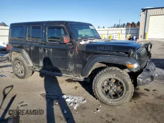 2023 Jeep Wrangler Willys with VIN 1C4HJXDG1PW527567, listed as a Copart auction lot 42218255 with 43,273 mi miles and Salvage Title. Bid and sale history available at DreamBid. Image 4.