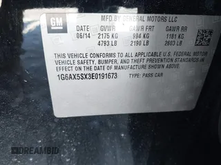 2014 Cadillac CTS Luxury AWD with VIN 1G6AX5SX3E0191673, listed as a IAAI auction lot 41617087 with 68,581 mi miles and . Bid and sale history available at DreamBid. Image 9.