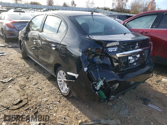 2021 Mitsubishi Mirage ES with VIN ML32FUFJ9MHF06826, listed as a Copart auction lot 66258671 with 2,386 mi miles and Salvage title. Bid and sale history available at DreamBid. Image 3.