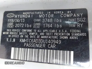 2013 Hyundai Veloster w/Gray Int z VIN KMHTC6AD3DU140949, wystawiony jako IAAI lot #41883011 z przebiegiem 108 247 mil mil oraz . Historia ofert i sprzedaży dostępna na DreamBid. Obrazek 9.