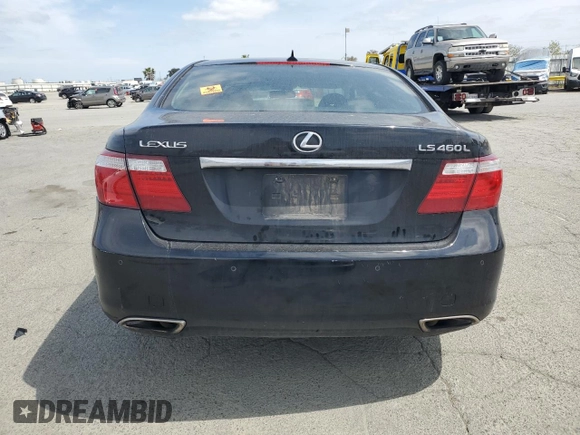 2009 Lexus LS 460 L with VIN JTHGL46F195035279, listed as a Copart auction lot 53341285 with Not provided miles and Salvage title. Bid and sale history available at DreamBid. Image 6.