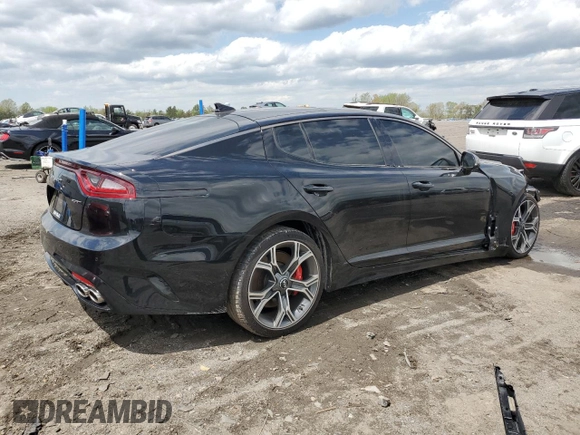 2020 Kia Stinger GT1 with VIN KNAE45LC8L6081602, listed as a Copart auction lot 52291265 with 32,874 mi miles and Salvage Title. Bid and sale history available at DreamBid. Image 3.