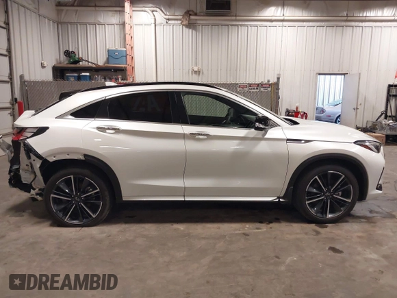 2023 Infiniti QX55 Essential with VIN 3PCAJ5KR3PF121093, listed as a IAAI auction lot 42286924 with 26,165 mi miles and . Bid and sale history available at DreamBid. Image 13.