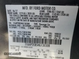 2017 Ford Taurus SEL z VIN 1FAHP2E85HG130308, wystawiony jako Copart lot #56376635 z przebiegiem 123 985 mil mil oraz Czysty tytuł • Clean title. Historia ofert i sprzedaży dostępna na DreamBid. Obrazek 12.