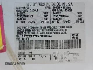 2000 Ford F-150 XL with VIN 1FTZX172XYNC01869, listed as a Copart auction lot 47414095 with 0 mi miles and Salvage Title. Bid and sale history available at carsss.com. Image 12.