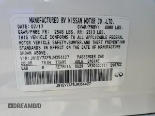 2018 Infiniti Q50 Luxe with VIN JN1EV7AP5JM354427, listed as a Copart auction lot 61447855 with 66,320 mi miles and Salvage title. Bid and sale history available at DreamBid. Image 12.