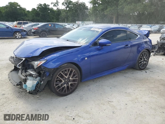 2016 Lexus RC 300 F Sport with VIN JTHSM5BCXG5002318, listed as a Copart auction lot 56561735 with 127,717 mi miles and Salvage title. Bid and sale history available at DreamBid. Image 1.