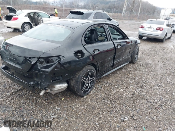 2025 Mercedes-Benz C 300 with VIN W1KAF4HB7SR244183, listed as a IAAI auction lot 41663163 with 1,291 mi miles and . Bid and sale history available at DreamBid. Image 4.