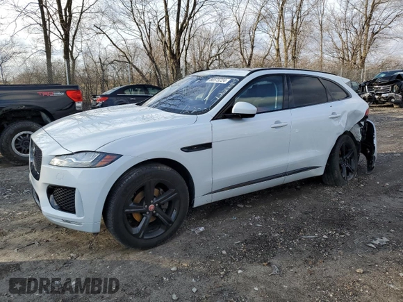 2020 Jaguar F-Pace 25t Checkered Flag Edition z VIN SADCP2FX5LA617227, wystawiony jako Copart lot #86573724 z przebiegiem 76 261 mil mil oraz Szkoda całkowita • Salvage title. Historia ofert i sprzedaży dostępna na DreamBid. Obrazek 1.