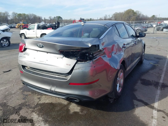 2015 Kia Optima LX with VIN 5XXGM4A78FG503983, listed as a IAAI auction lot 41843823 with 150,222 mi miles. Bid and sale history available at carsss.com. Image 6.