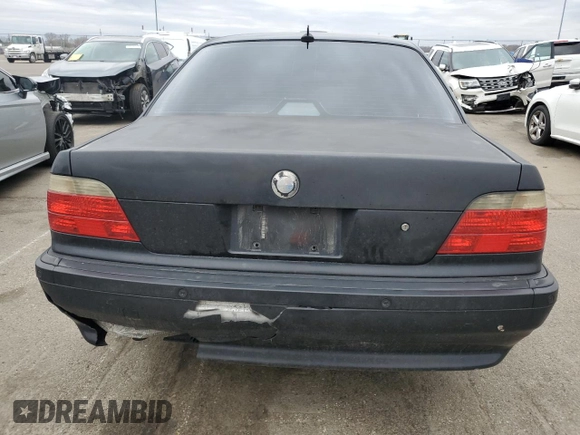 2001 BMW 7 Series 740iL with VIN WBAGH83471DP29656, listed as a Copart auction lot 49948115 with 0 mi miles and Salvage Title. Bid and sale history available at carsss.com. Image 6.