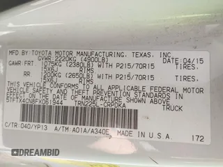 2015 Toyota Tacoma with VIN 5TFTX4CN8FX061944, listed as a IAAI auction lot 42451094 with 89,669 mi miles and . Bid and sale history available at DreamBid. Image 9.