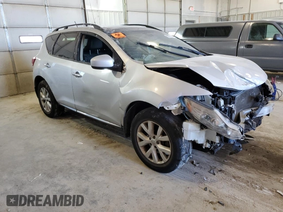 2012 Nissan Murano SL with VIN JN8AZ1MW8CW222077, listed as a Copart auction lot 58301444 with 0 mi miles and Salvage Title. Bid and sale history available at carsss.com. Image 4.