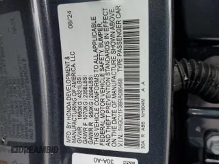 2024 Honda Accord EX with VIN 1HGCY1F38RA086468, listed as a Copart auction lot 60793985 with 4,407 mi miles and Salvage title. Bid and sale history available at DreamBid. Image 13.