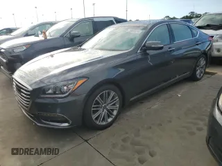 2018 Genesis G80 3.8L with VIN KMHGN4JE8JU237472, listed as a Copart auction lot 73868974 with 34,507 mi miles and Salvage Title. Bid and sale history available at carsss.com. Image 1.
