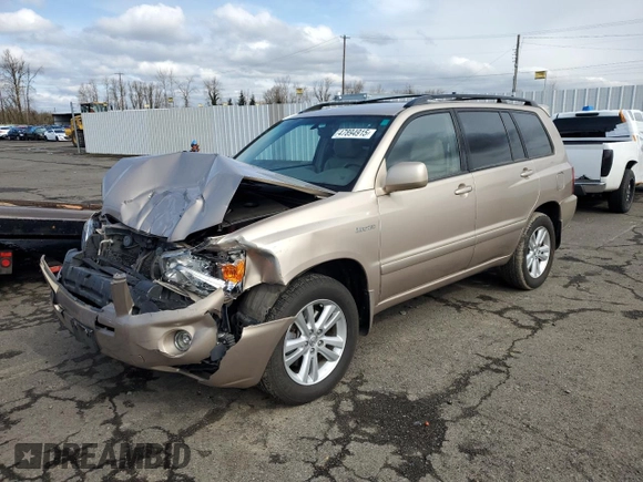2006 Toyota Highlander Hybrid with VIN JTEEW21AX60011180, listed as a Copart auction lot 47894915 with 0 mi miles and Salvage Title. Bid and sale history available at carsss.com. Image 1.