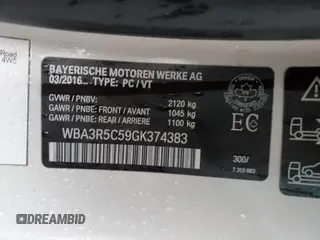 2016 BMW 4 Series 435i xDrive z VIN WBA3R5C59GK374383, wystawiony jako Copart lot #87587245 z przebiegiem 140 897 mil mil oraz Czysty tytuł • Clean title. Historia ofert i sprzedaży dostępna na DreamBid. Obrazek 12.