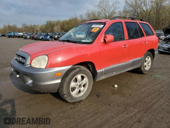 2005 Hyundai Santa Fe GLS with VIN KM8SC13D45U894066, listed as a Copart auction lot 53808385 with 122,880 mi miles and Salvage Title. Bid and sale history available at carsss.com. Image 1.