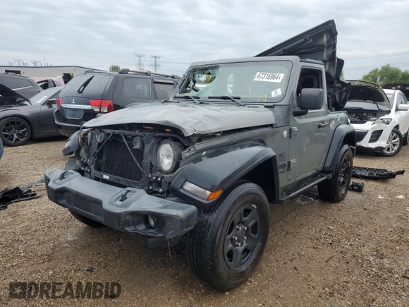 2020 Jeep Wrangler Willys with VIN 1C4GJXAN4LW225781, listed as a Copart auction lot 67316964 with 48,306 mi miles and Salvage title. Bid and sale history available at DreamBid. Image 1.